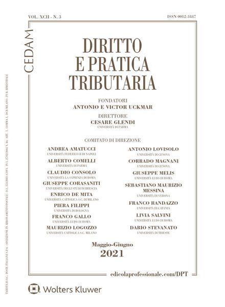 Diritto e Pratica Tributaria – Maggio-Giugno 2021