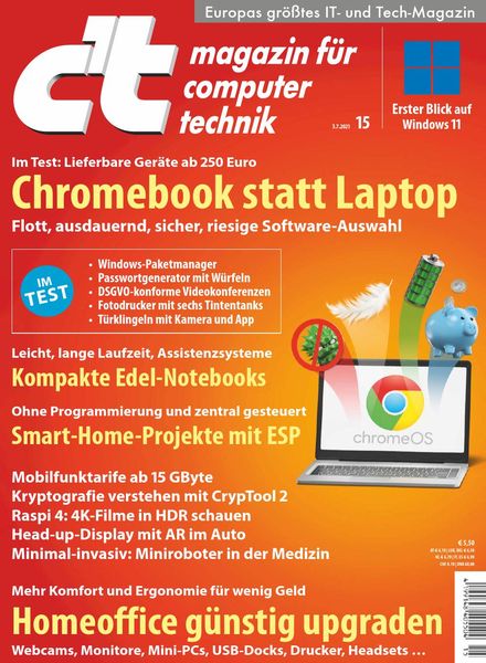 c’t Magazin fur Computertechnik – 03 Juli 2021