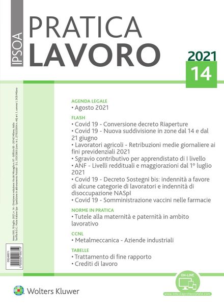 Pratica Lavoro – 10 Luglio 2021