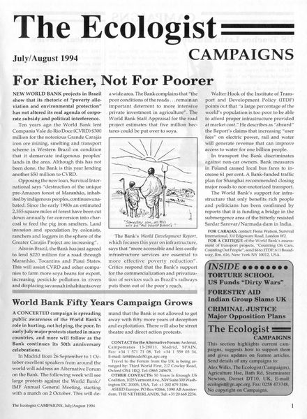 Resurgence & Ecologist – Campaigns Vol 24 N 4 – July-August 1994