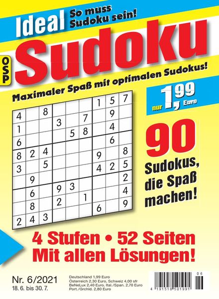 Ideal Sudoku – 18 Juni 2021