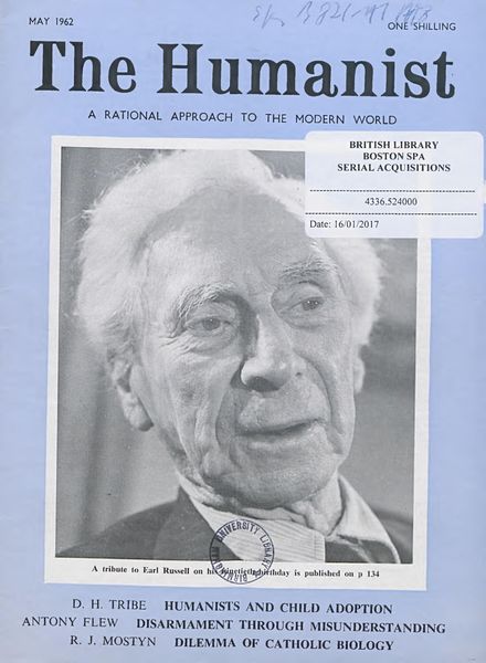 New Humanist – The Humanist, May 1962