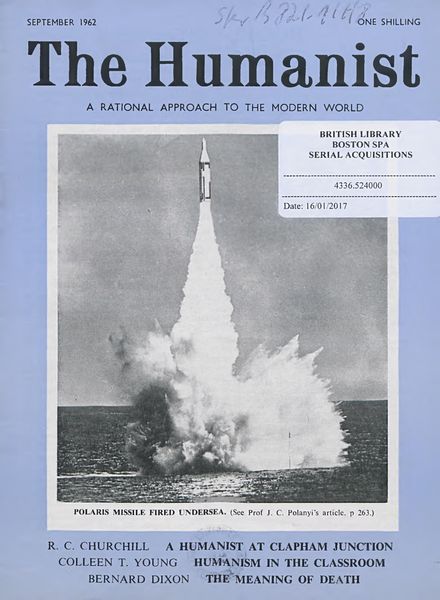 New Humanist – The Humanist, September 1962