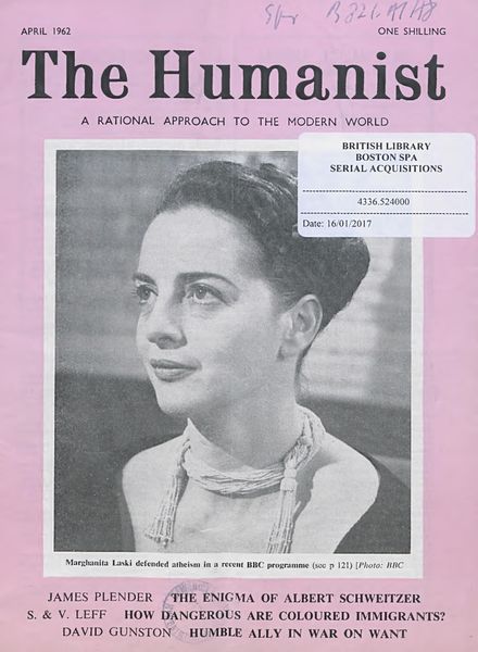New Humanist – The Humanist, April 1962