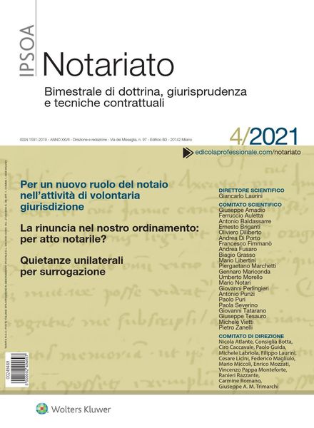 Notariato – Luglio-Agosto 2021
