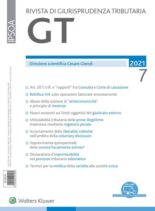 GT Rivista di Giurisprudenza Tributaria – Luglio 2021