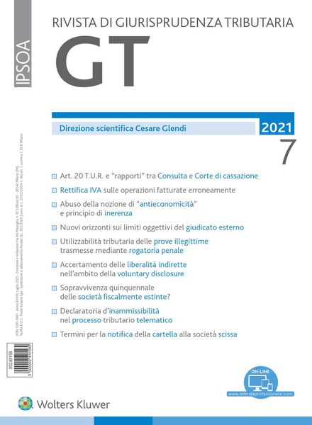 GT Rivista di Giurisprudenza Tributaria – Luglio 2021