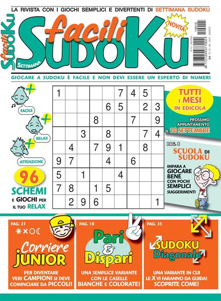 Facili Sudoku – agosto 2021