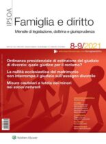 Famiglia e Diritto – Agosto-Settembre 2021