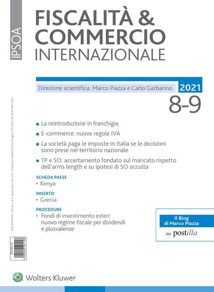 Fiscalita & Commercio Internazionale – Agosto-Settembre 2021