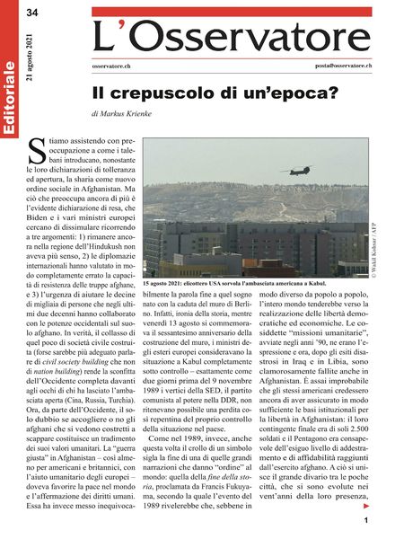 L’Osservatore – 21 agosto 2021
