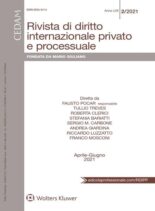 Rivista di Diritto Internazionale Privato e Processuale – Aprile-Giugno 2021