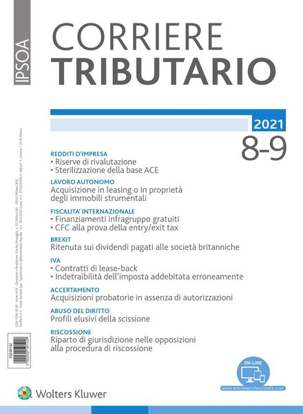 Corriere Tributario – Agosto-Settembre 2021