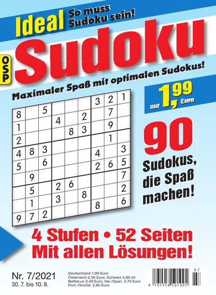 Ideal Sudoku – Nr.7 2021