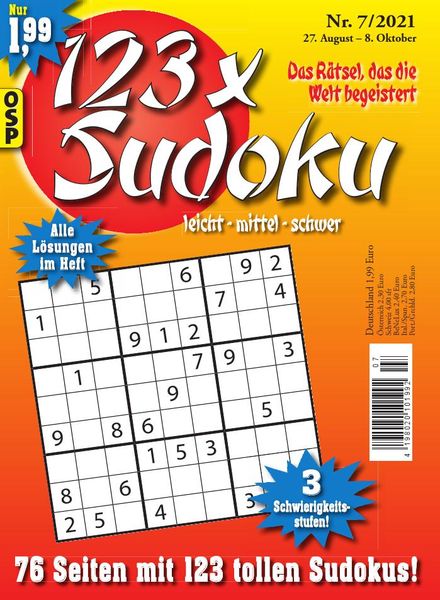 123 x Sudoku – Nr.7 2021