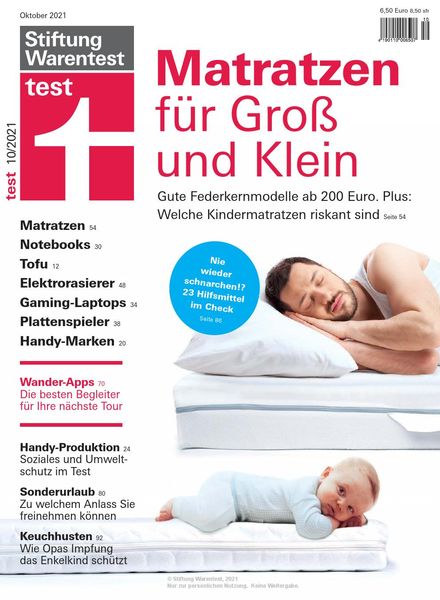 Stiftung Warentest Test – October 2021