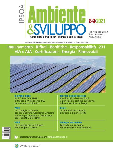 Ambiente & sviluppo – Agosto-Settembre 2021