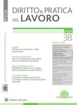 Diritto e Pratica del Lavoro – 2 Ottobre 2021