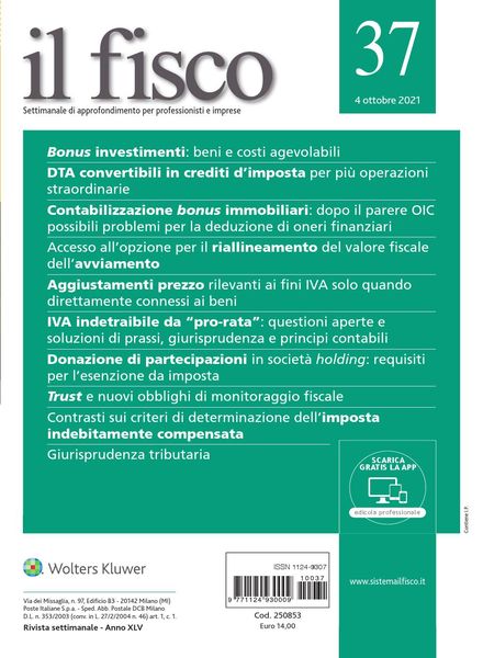 il fisco – 4 Ottobre 2021