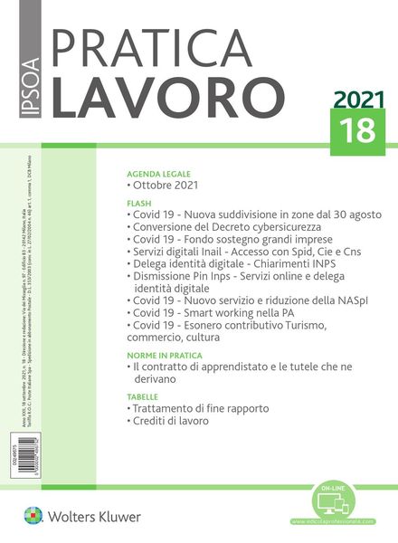 Pratica Lavoro – 18 Settembre 2021