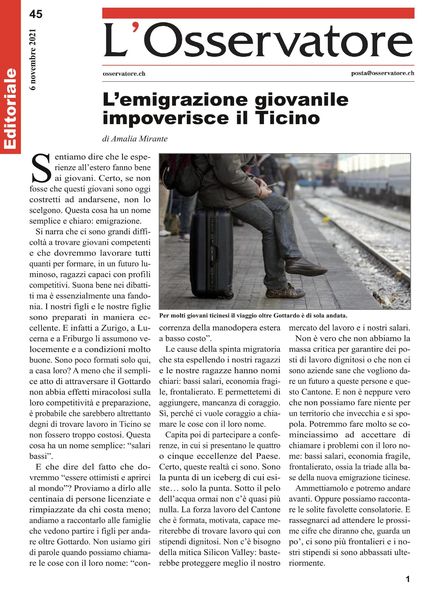 L’Osservatore – 06 novembre 2021