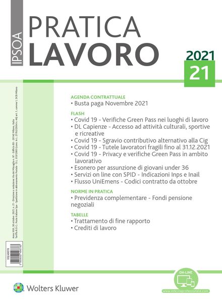 Pratica Lavoro – 30 Ottobre 2021