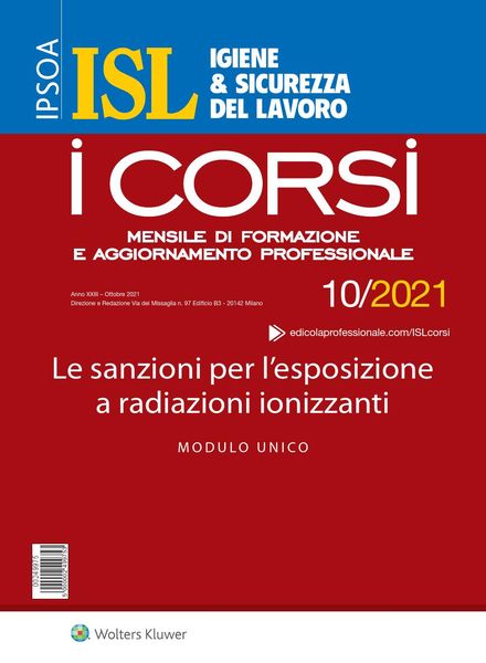 Igiene & Sicurezza del Lavoro Corsi – Ottobre 2021