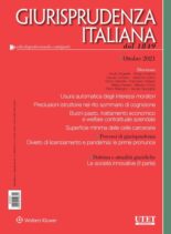 Giurisprudenza Italiana – Ottobre 2021