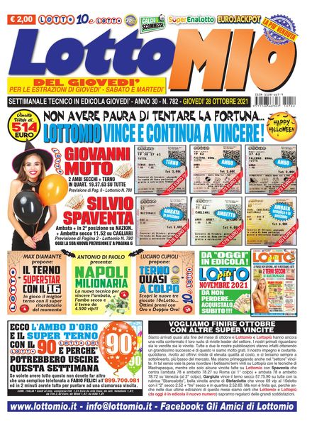 Lottomio del Giovedi – 28 Ottobre 2021