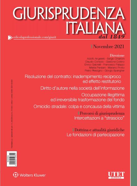 Giurisprudenza Italiana – Novembre 2021