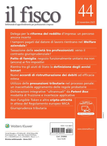 il fisco – 22 Novembre 2021