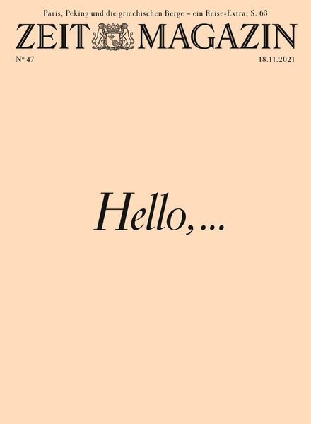 Zeit Magazin – 18 November 2021