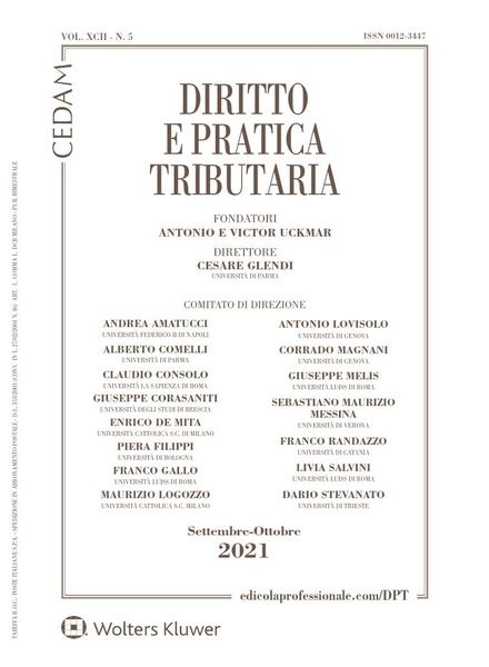 Diritto e Pratica Tributaria – Settembre-Ottobre 2021