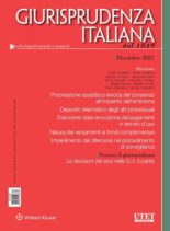 Giurisprudenza Italiana – Dicembre 2021