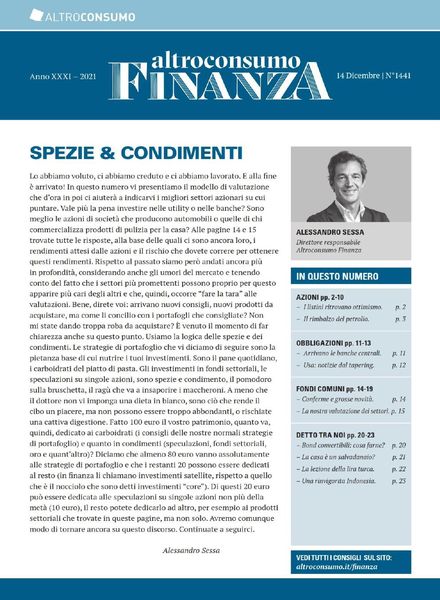 Altroconsumo Finanza – 14 Dicembre 2021
