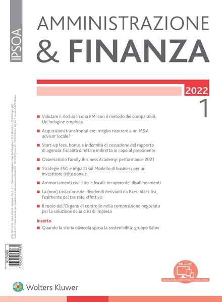 Amministrazione & Finanza – Gennaio 2022