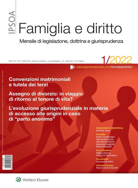 Famiglia e Diritto – Gennaio 2022