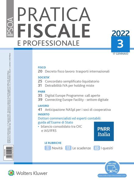 Pratica Fiscale e Professionale – 17 Gennaio 2022