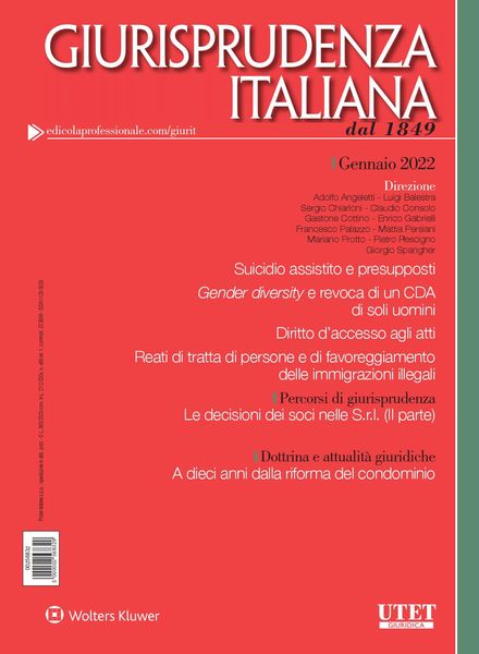 Giurisprudenza Italiana – Gennaio 2022