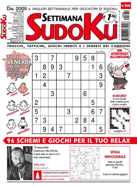 Settimana Sudoku – 02 febbraio 2022