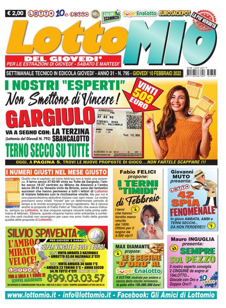 Lottomio del Giovedi – 10 Febbraio 2022