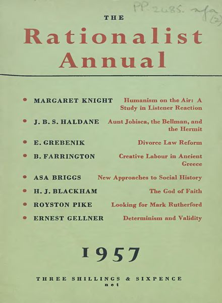 New Humanist – The Rationalist Annual, 1957