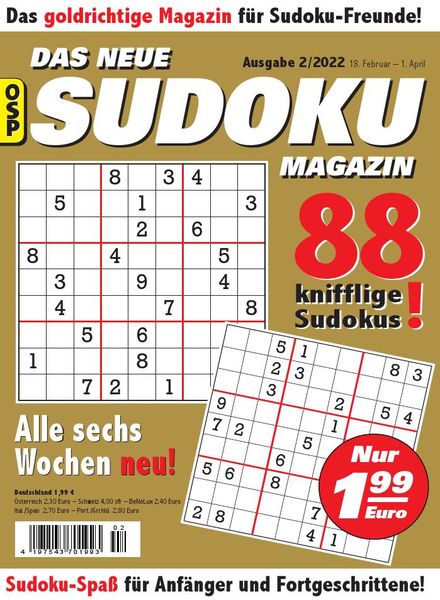 Das Neue Sudoku – Nr 2 2022