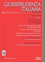 Giurisprudenza Italiana – Febbraio 2022