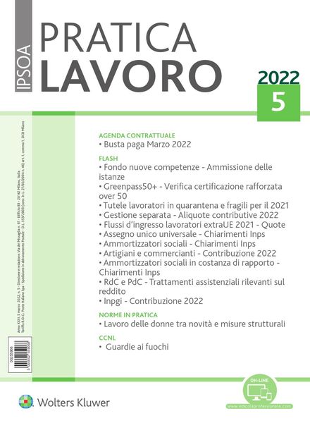 Pratica Lavoro – 5 Marzo 2022