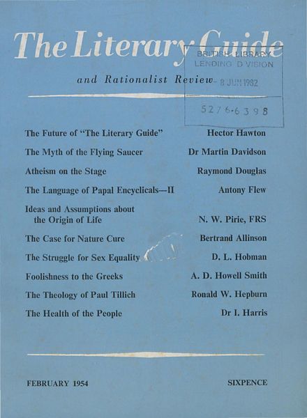 New Humanist – The Literary Guide February 1954