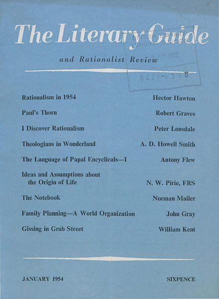 New Humanist – The Literary Guide January 1954