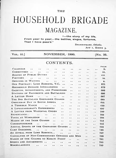 The Guards Magazine – November 1900