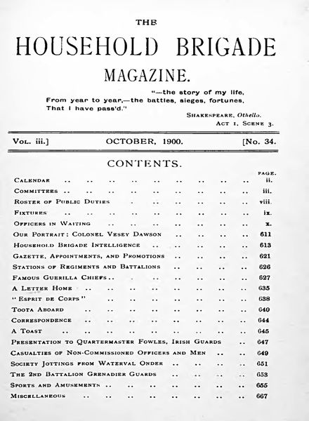 The Guards Magazine – October 1900