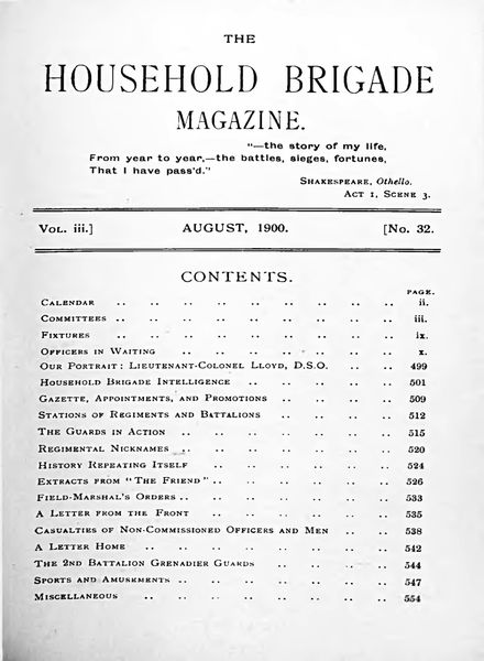The Guards Magazine – August 1900